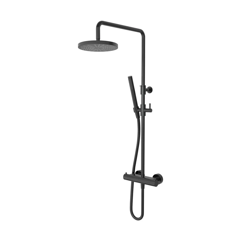 Hotbath Buddy SDS1 opbouw regendoucheset - 3-standen handdouche - 25cm hoofddouche - Geborsteld Zwart PVD