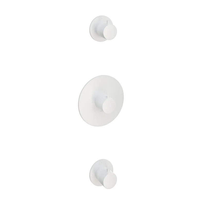 Hotbath Cobber CB007EXT afbouwdeel voor inbouw thermostaat met 2 stopkranen - Mat Wit