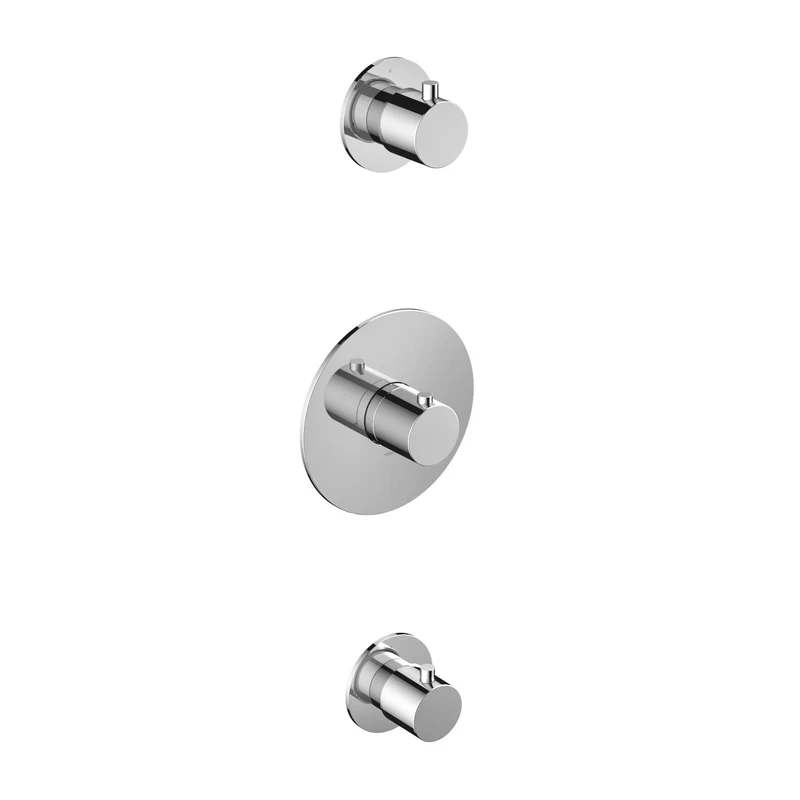 Hotbath Cobber CB007EXT afbouwdeel voor inbouw thermostaat met 2 stopkranen - Chroom