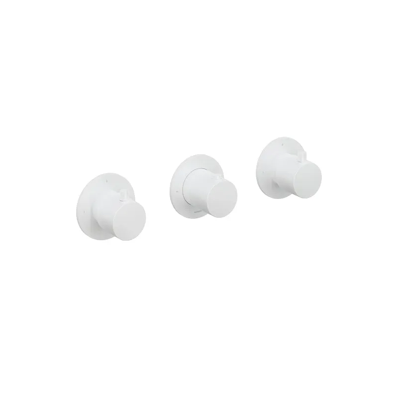 Hotbath Cobber CB7067EXT afbouwdeel voor inbouwthermostaat met 2 stopkranen - Mat Wit
