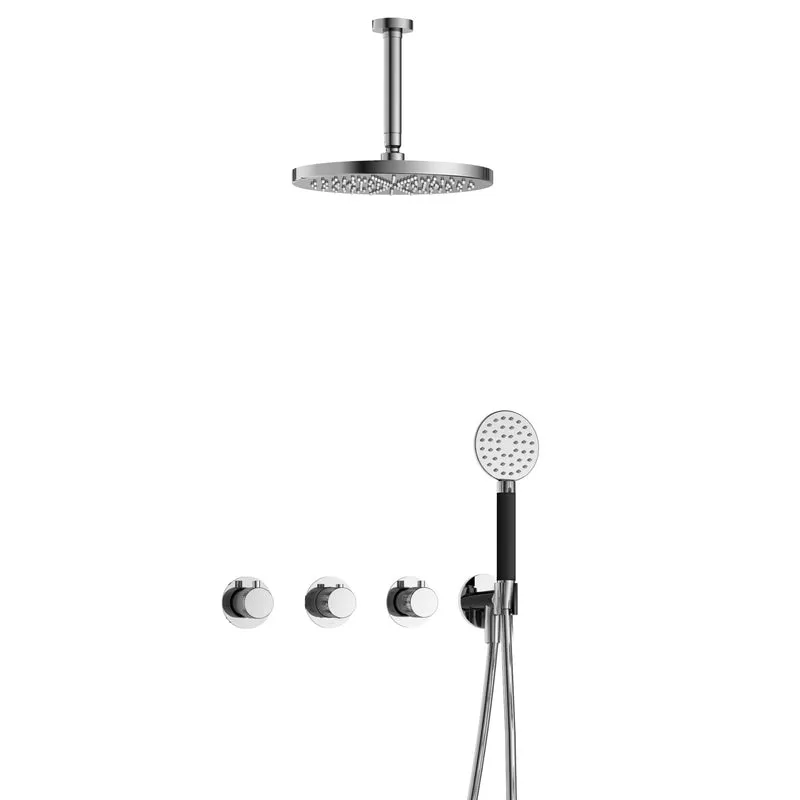Hotbath Cobber X IBSX70 inbouw doucheset - ronde handdouche - 30cm hoofddouche - 15cm plafondbuis - wandhouder - Chroom