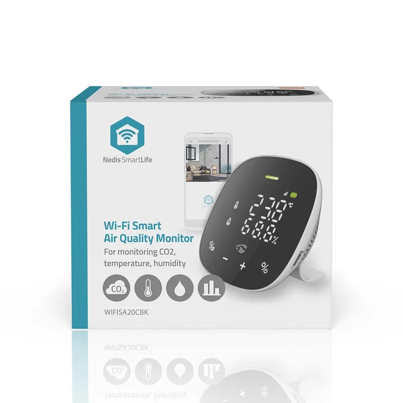 SmartLife Luchtkwaliteitsmonitor Wi-Fi - Display - Koolstofdioxide (CO2) / Temperatuur / Vochtigheid