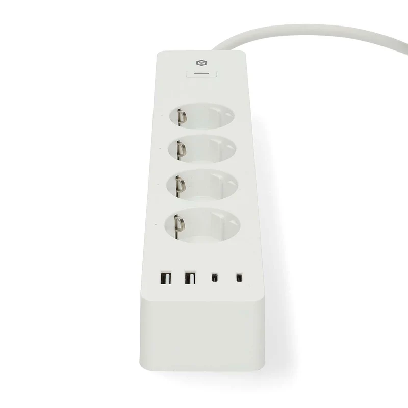 SmartLife Stekkerdoos Wi-Fi - 2x USB-A / 2x USB-C™ / 4x plug with earth contact (CEE 7/3) - 16.0A