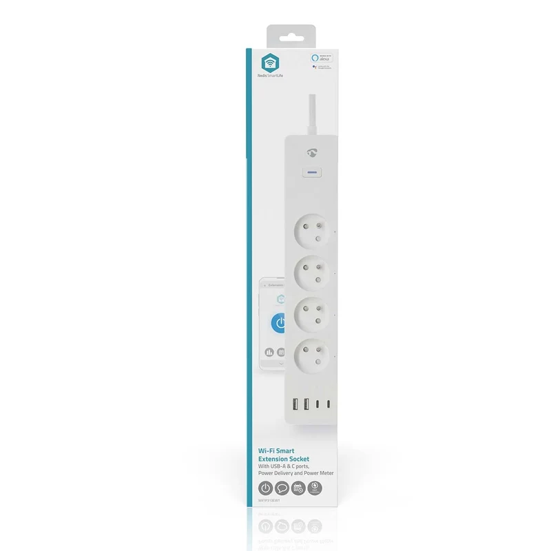 SmartLife Stekkerdoos Wi-Fi - 2x USB-A / 2x USB-C™ / 4x plug with earth contact (CEE 7/5) - 16.0A
