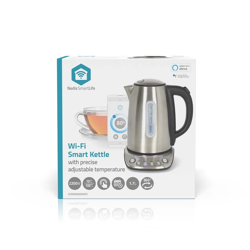 SmartLife Waterkoker Wi-Fi - 1.7l - Roestvrij Staal