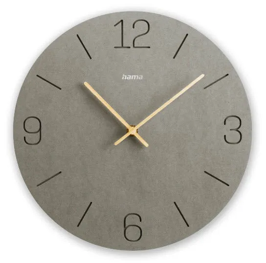Hama Wall Clock Kreta Grey 30Cm Engraved Digits 185881
