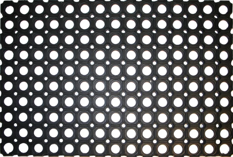 Benson Grote Rubberen Ringmat - 60 x 80 cm - Robuust & Weerbestendig - Zwart