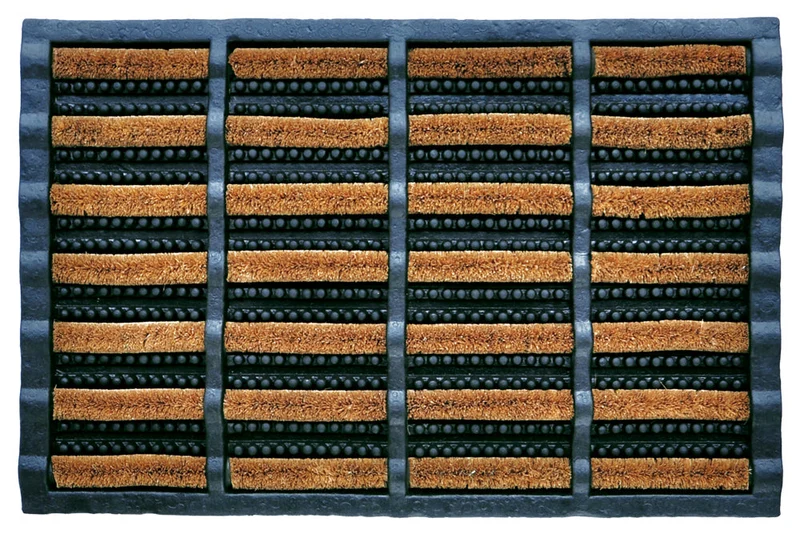 Benson Borstelmat Kokos & Rubber - 40 x 60 cm - Grondige Reiniging - Zwart/Bruin