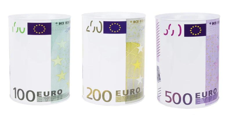 Benson Spaarpot Euro L - Metaal - Ø 14,5 x 20 cm - Verrassingsdesign