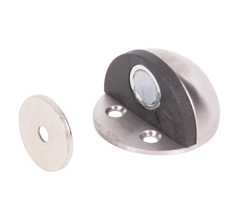 Benson Magnetische Deurstopper - Geborsteld RVS - Ø 45 x 26 mm - Inclusief Bevestiging