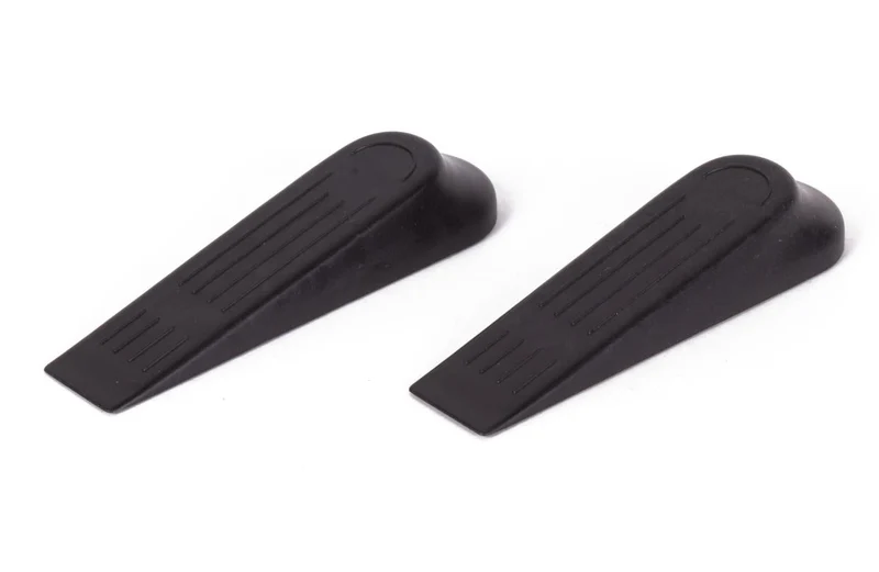 Benson Flexibele Deurstopper Wig - Set van 2 - PVC - Zwart - Max. 100 kg