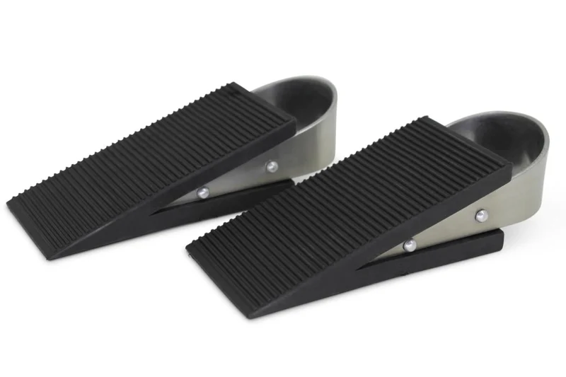 Benson Deurstopper Wig - Set van 2 - Rubber met RVS - 13 x 5 x 3 cm