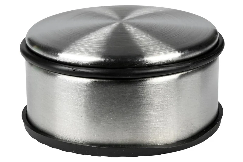 Benson Deurstopper Deluxe – RVS – Ø 11 cm – 1,1 kg – Met Rubberen Beschermringen