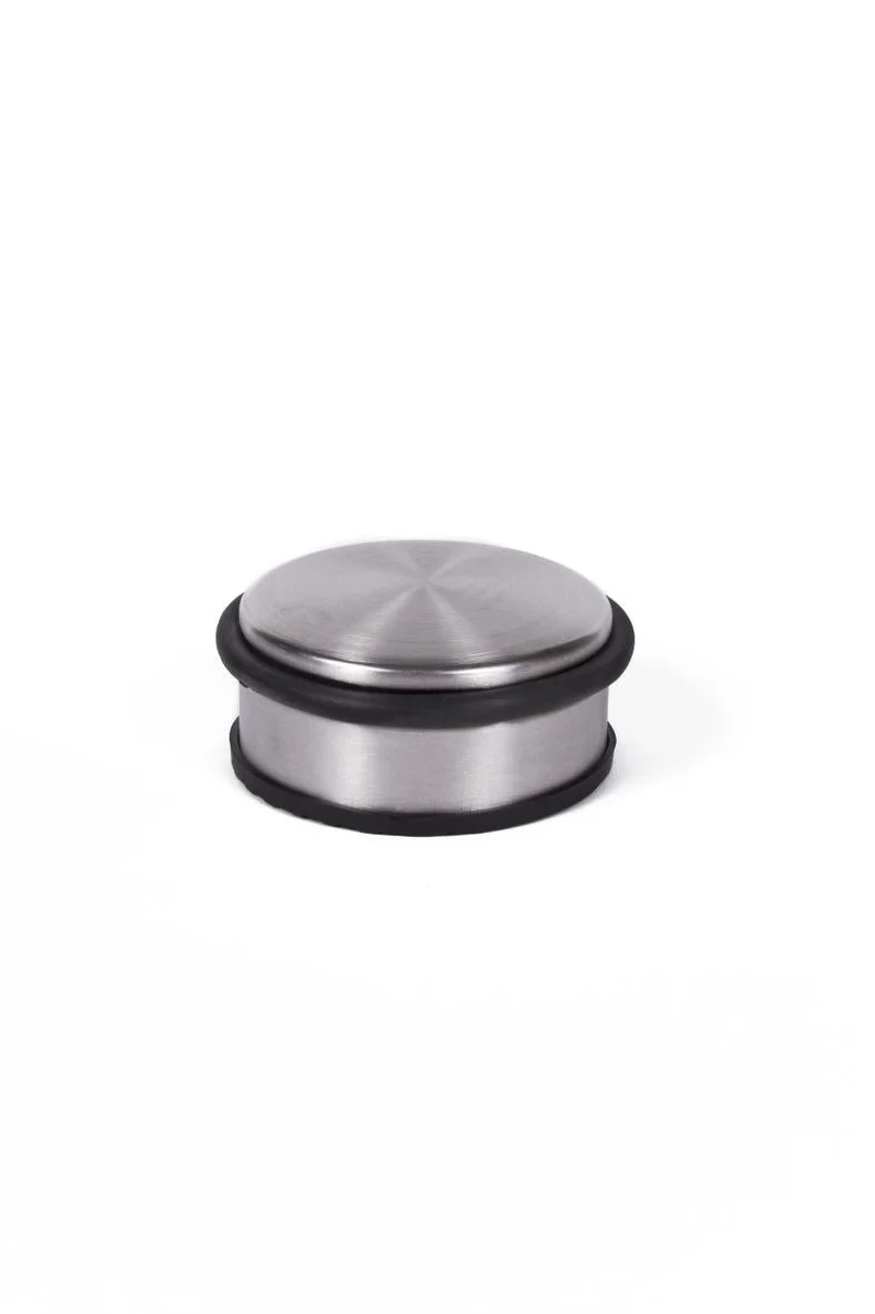 Benson Deurstopper Deluxe – RVS – Ø 10,5 cm – 700 gram – Met Rubberen Beschermringen