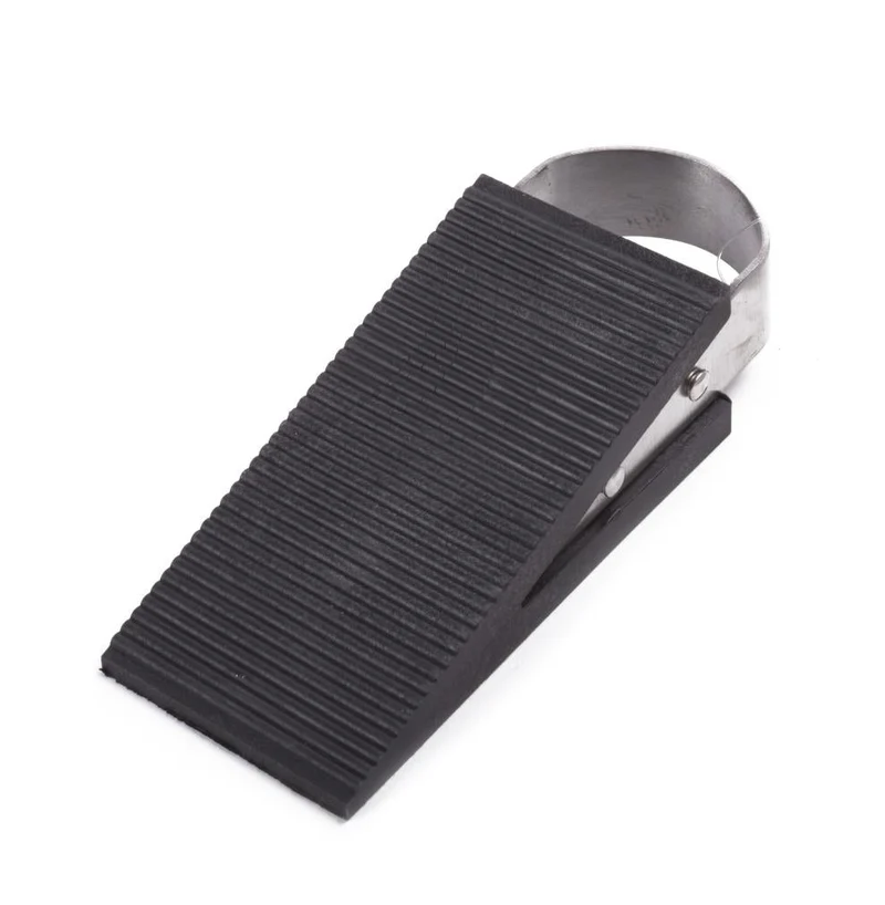 Benson Deurstopper Wigmodel – Rubber met RVS Greep – 3 cm Hoog – Antislip