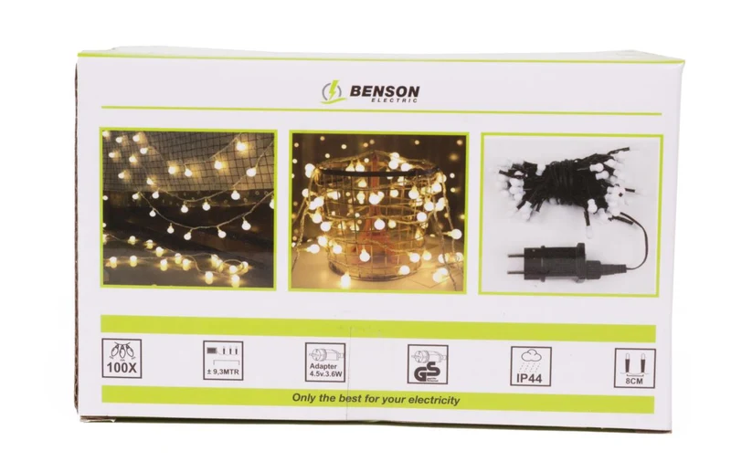 Benson LED Lichtsnoer Cherry Balls – 100 Gekleurde LED's – 9,3 Meter – IP44