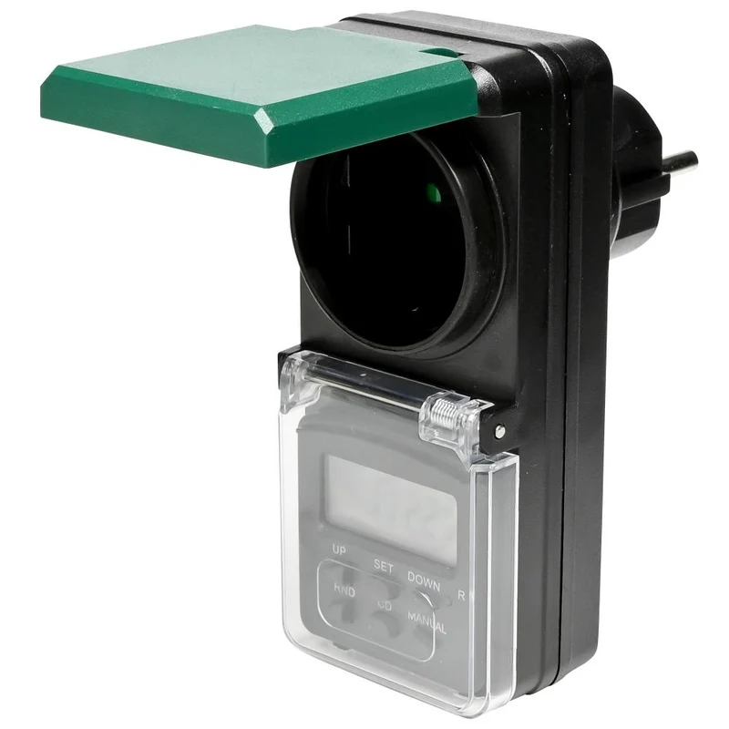 Benson Digitale Tijdklok - Voor Buiten - Spatwaterdicht - Zwart - 230 Volt
