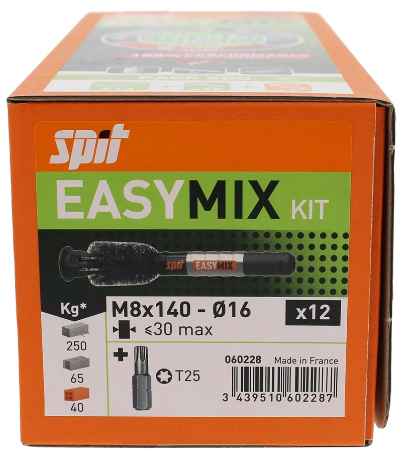 SPIT CHEMISCH MECHANISCH ANKER M8X40 EASY-MIX - 12 ST
