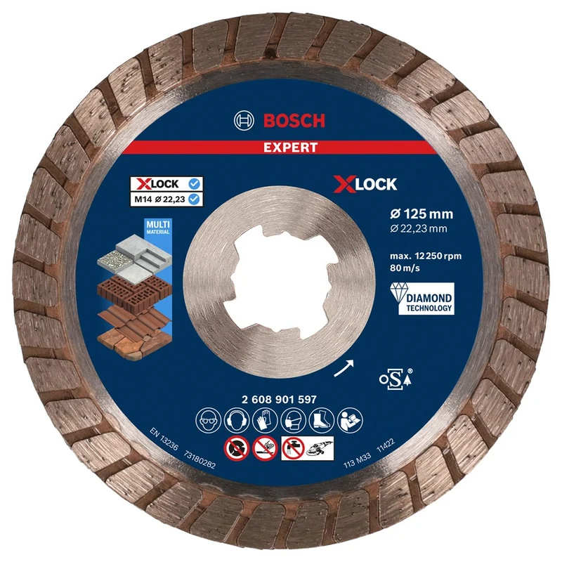 Bosch Expert Multimaterial X-Lock Diamantdoorslijpschijf 125x22,23mm - 2608901597