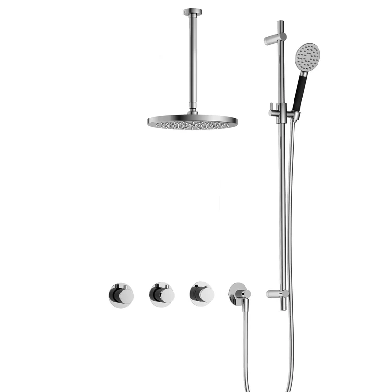 Hotbath Cobber IBS70 inbouw doucheset - ronde handdouche - 25cm hoofddouche - 30cm plafondbuis - glijstang - Chroom