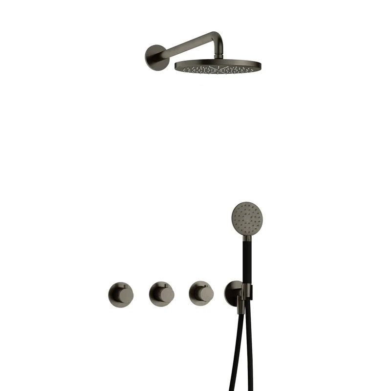 Hotbath Cobber IBS70 inbouw doucheset - ronde handdouche - 20cm hoofddouche - wandarm - wandhouder - Verouderd IJzer