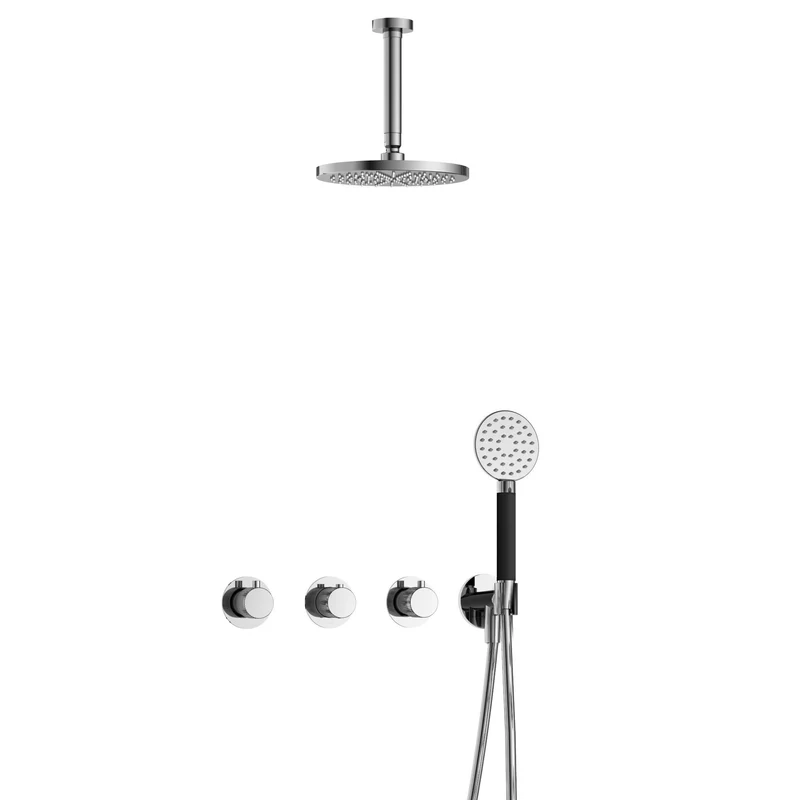Hotbath Cobber X IBSX70 inbouw doucheset - ronde handdouche - 20cm hoofddouche - 15cm plafondbuis - wandhouder - Chroom