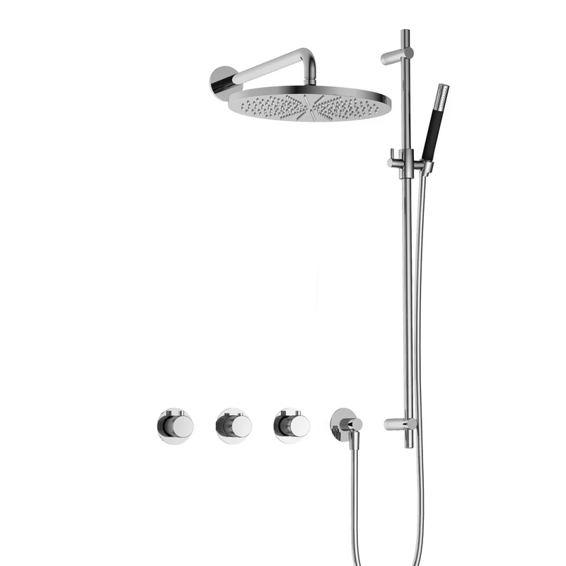 Hotbath Cobber X IBSX70 inbouw doucheset - staafhanddouche - 30cm hoofddouche - wandarm - glijstang - Chroom