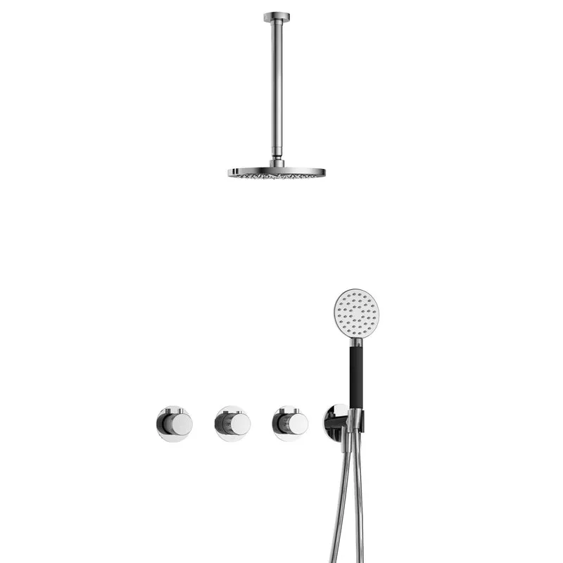 Hotbath Cobber X IBSX70 inbouw doucheset - ronde handdouche - 20cm hoofddouche - 30cm plafondbuis - wandhouder - Chroom