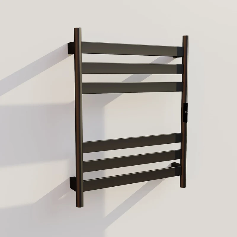 Elektrische handdoek radiator zwart met thermostaat