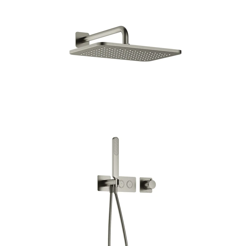 Hotbath Gal IBS41 inbouw doucheset met 2 pushbuttons met gl106 - Geborsteld Nikkel