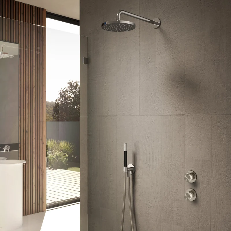 Hotbath Cobber IBS7009 inbouw doucheset - staafhanddouche - 30cm hoofddouche - wandarm - wandhouder - Verouderd Messing