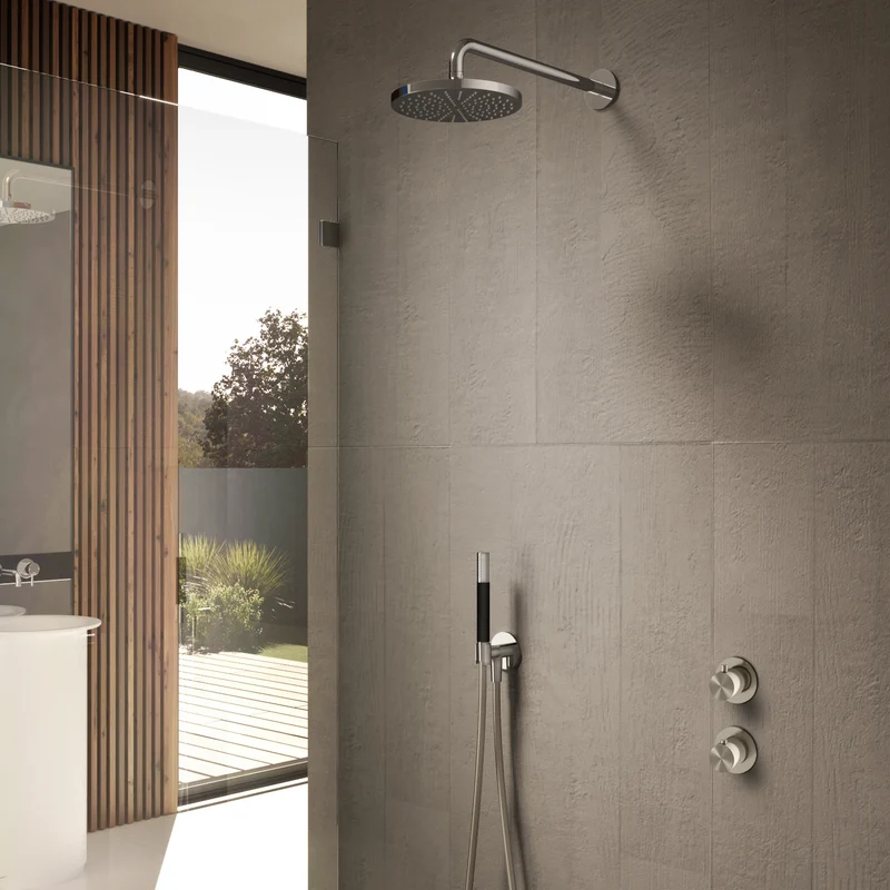 Hotbath Cobber IBS7009 inbouw doucheset - staafhanddouche - 20cm hoofddouche - plafondbuis 30cm - glijstang - Verouderd Messing