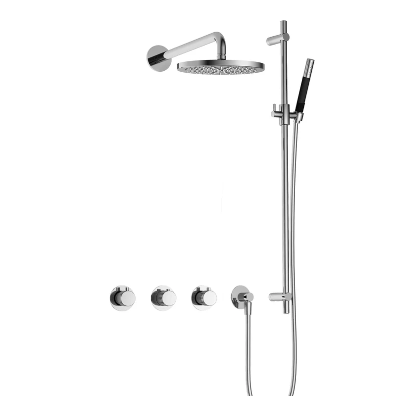 Hotbath Cobber X IBSX70 inbouw doucheset - staafhanddouche - 25cm hoofddouche - wandarm - glijstang - Chroom