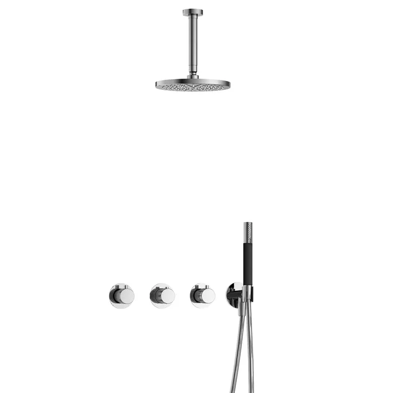 Hotbath Cobber X IBSX70 inbouw doucheset - staafhanddouche - 25cm hoofddouche - 15cm plafondbuis - wandhouder - Chroom