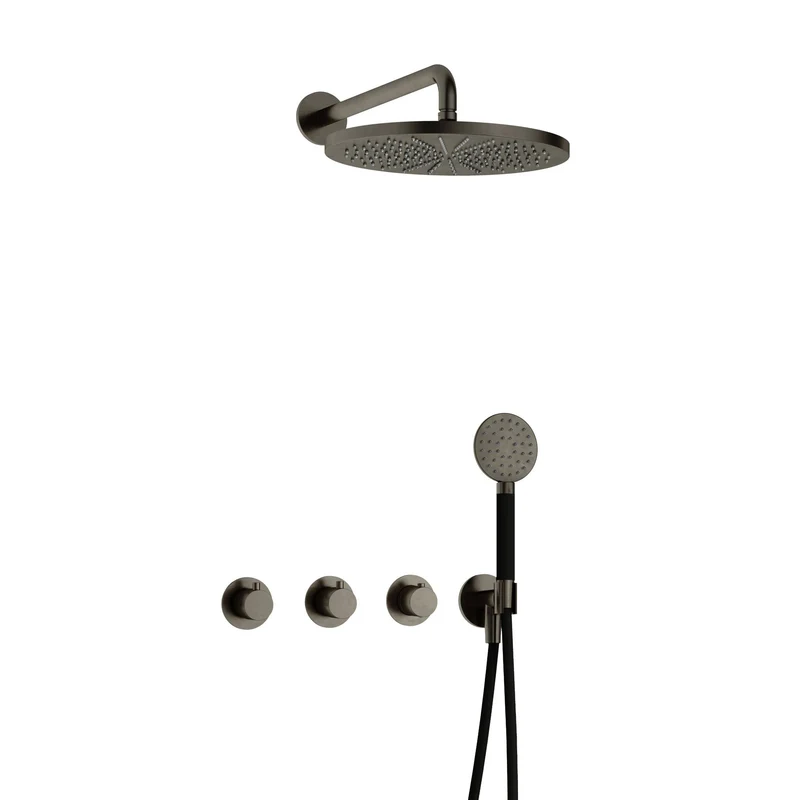 Hotbath Cobber IBS70 inbouw doucheset - ronde handdouche - 30cm hoofddouche - wandarm - wandhouder - Verouderd IJzer