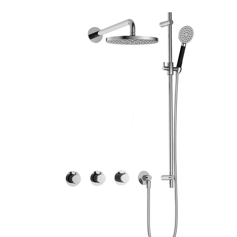 Hotbath Cobber IBS70 inbouw doucheset - ronde handdouche - 20cm hoofddouche - wandarm - glijstang - Chroom