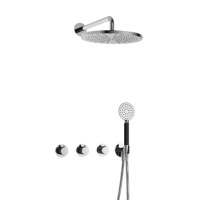 Hotbath Cobber IBS70 inbouw doucheset - ronde handdouche - 30cm hoofddouche - wandarm - wandhouder - Chroom