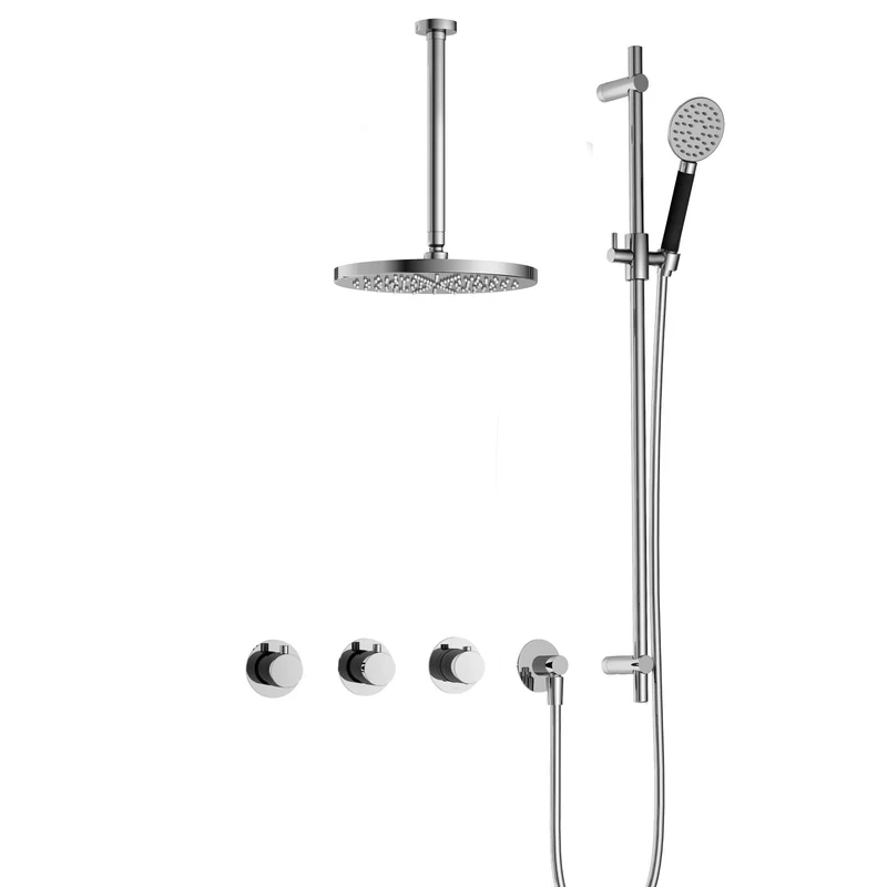 Hotbath Cobber IBS70 inbouw doucheset - ronde handdouche - 30cm hoofddouche - 30cm plafondbuis - glijstang - Chroom