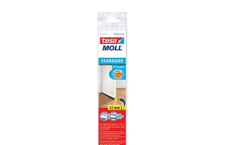 tesamoll® STANDARD tochtstrip deur 12 mm – Wit of transparant