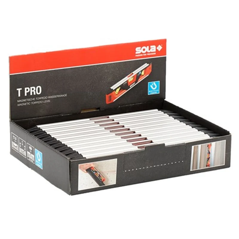 SOLA Alu-kuntstof waterpas T PRO 23cm magn. 3 libellen (Display van 10 stuks)