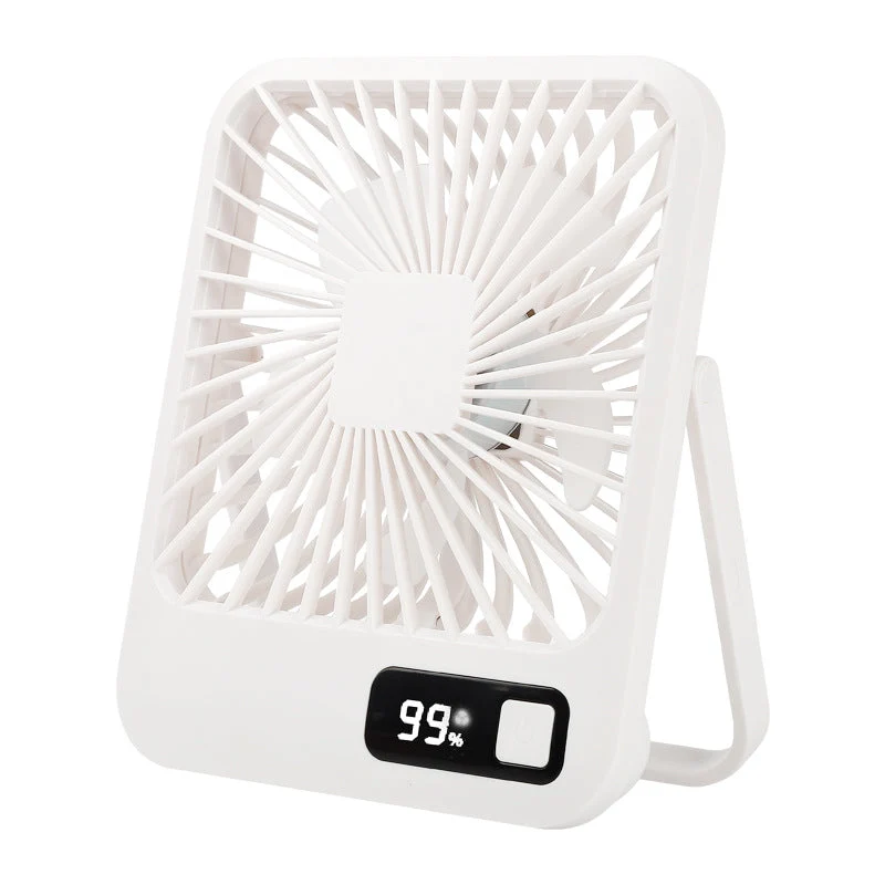 CoolDesk Oplaadbare Bureauventilator met LED Display en Snelheden