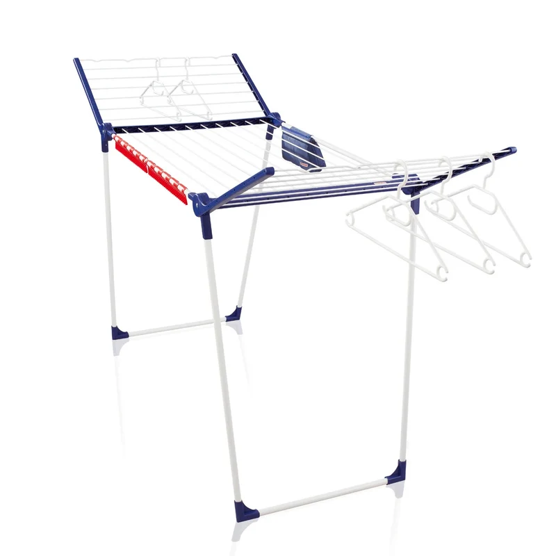 Pegasus 200 Solid Comfort droogrek van Leifheit, lengte van de lijnen 20 m, antislipvoetjes, weerbestendig, 2 wasknijpers, 81516