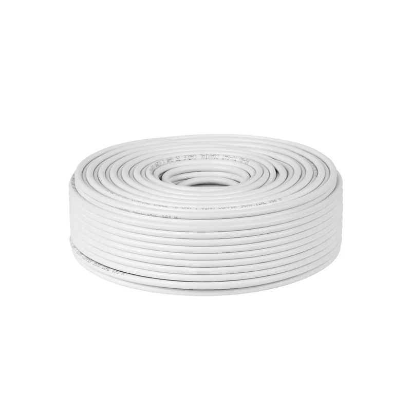 Coax Kabel 100 Meter RG6U CU – Antenne Kabel TV Kabel – Satelliet Coax Kabel – Wit