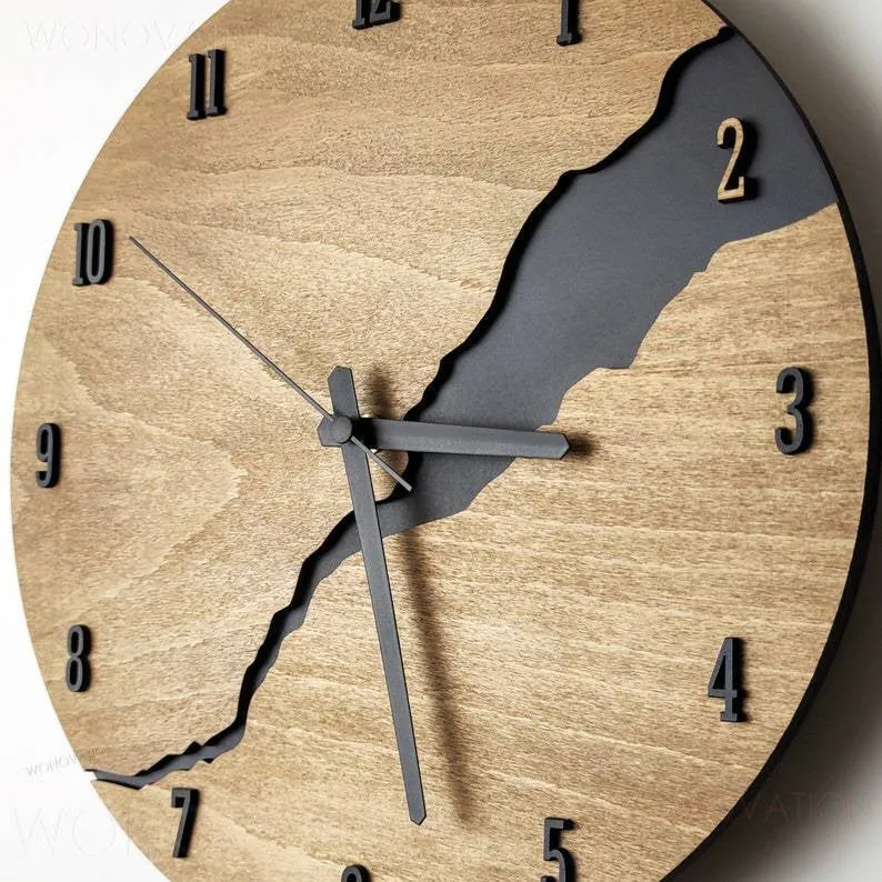 Luxe Houten Wandklok | Tijdloze Elegantie voor uw Huis