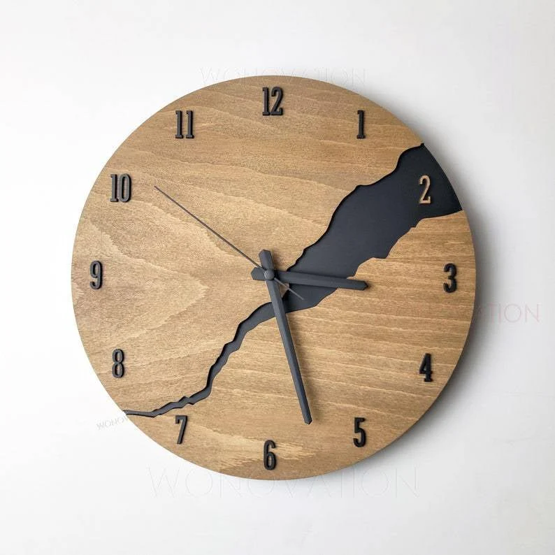 Luxe Houten Wandklok | Tijdloze Elegantie voor uw Huis