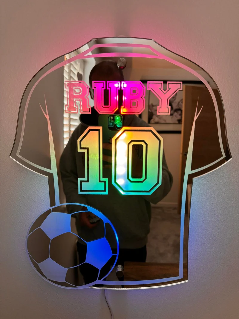 Unisex Voetbalshirt Spiegel - GoalGleam Voetbalfan Cadeau