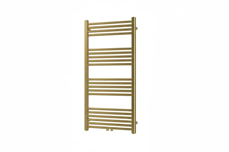 Badkamer Radiator Handdoekverwarming PremiumLine mini Geborsteld Goud Middenaansluiting 1200X600 - 414 WATT