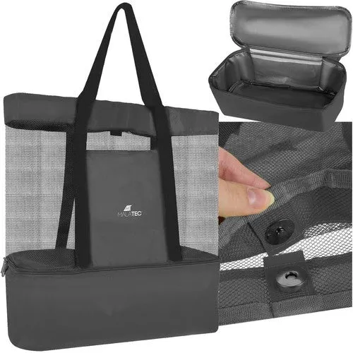 Trizand Geïsoleerde Strandtas - 20 Liter - Met Koelvak - Zwart