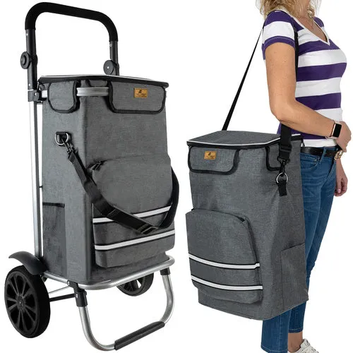 Malatec Opvouwbare Boodschappentrolley - 40 Liter - Met Thermovak - Grijs