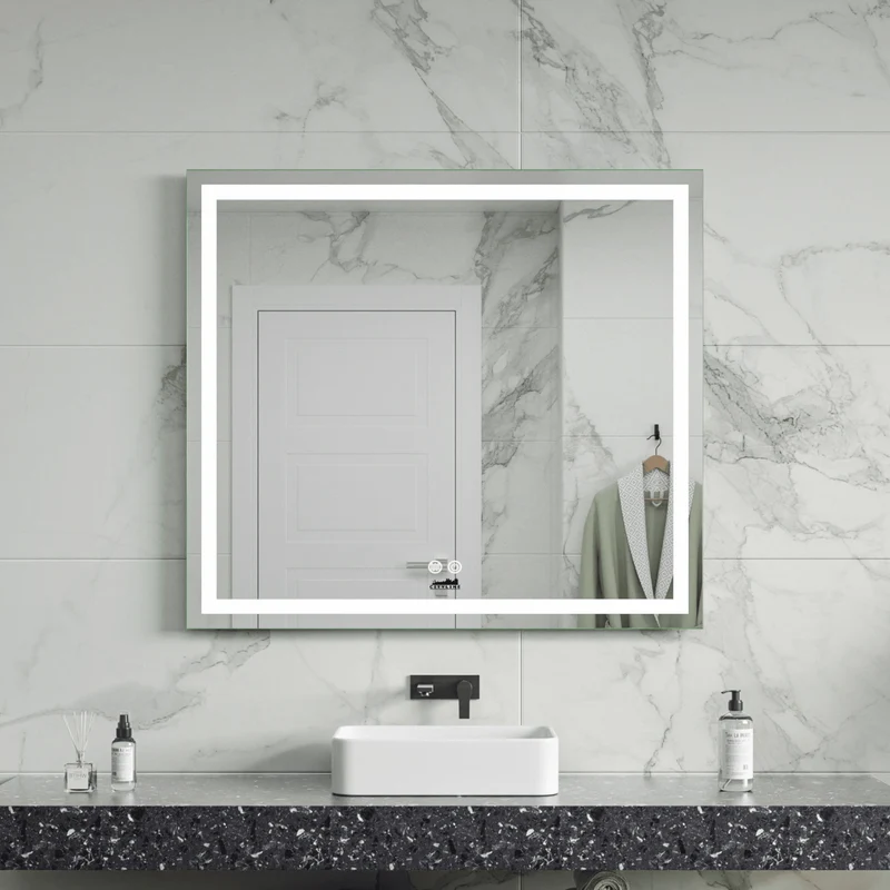 Moderne Badkamer Spiegel "Ottana" - 80 x 90 cm - LED & Anti-condens